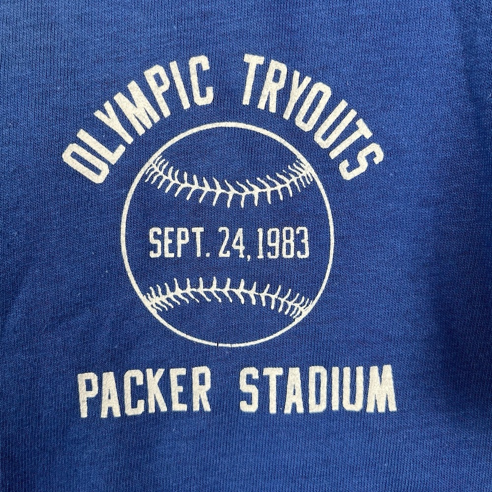 VTG Rare 1983 Olympic Tryouts T-shirt Single Stitch Baseball Russell Athletic- L